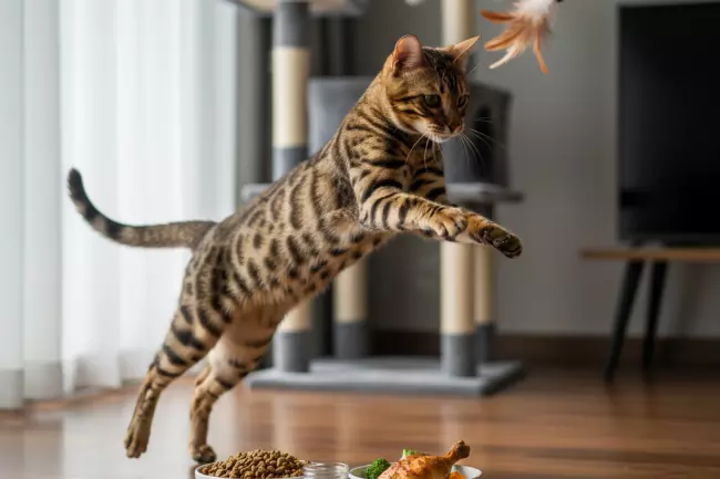 Питание и режим активной бенгальской кошки