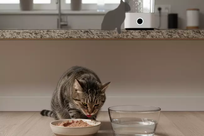 Влажные корма и питьевой режим кошек