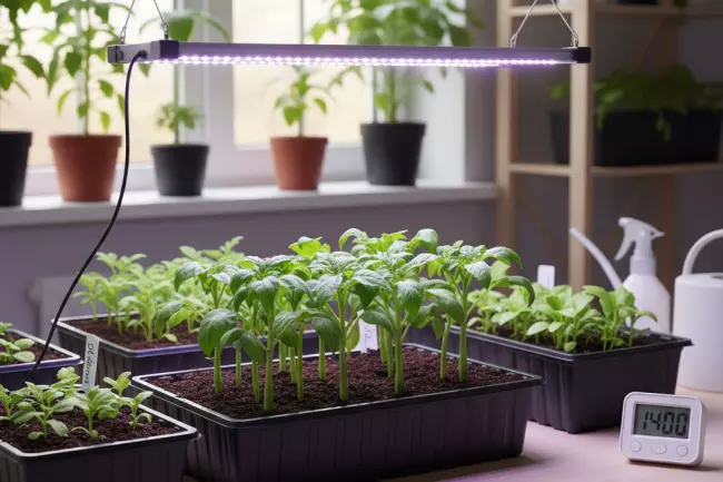 Остановка вытягивания рассады: свет, температура, полив