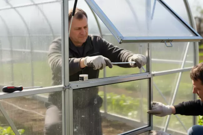 Очистка и дезинфекция теплицы, проверка креплений