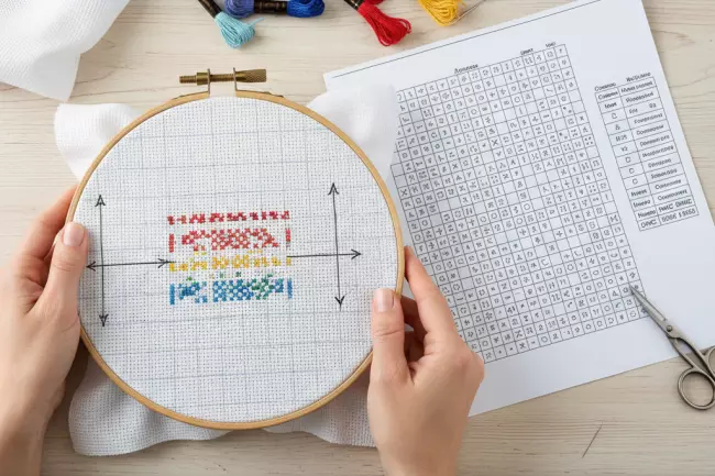 Основы вышивки крестом: чтение схемы и разметка