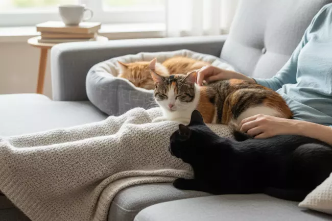 Границы комфорта кошки при контакте на руках