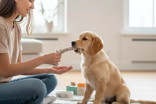 Игры и первые команды для щенка без перегруза