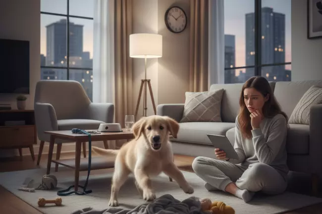 Режим собаки в квартире: прогулки, кормление, сон