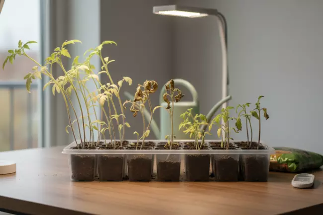 Ошибки выращивания рассады: свет, полив, температура