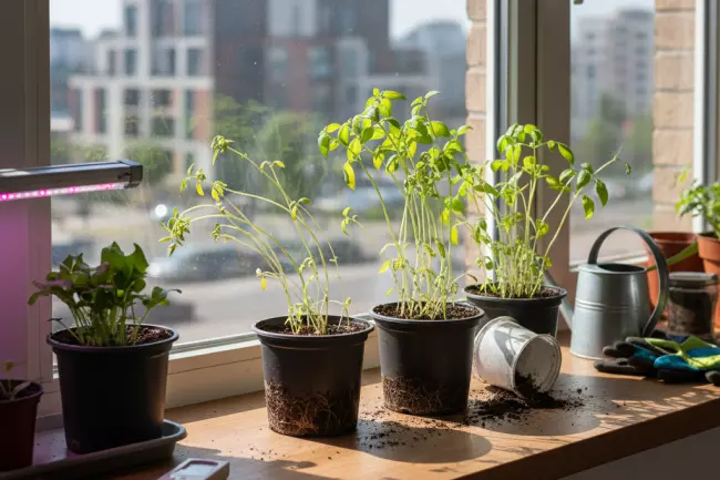 Проблемы выращивания овощей на подоконнике весной