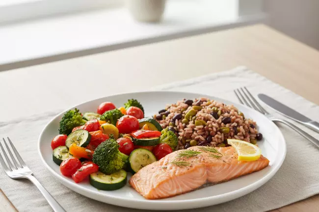 Рыба с полезными гарнирами для сердца и мозга