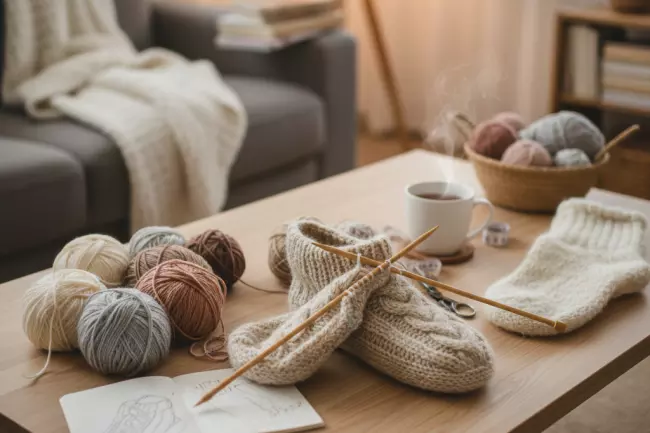 Мастер-класс по вязанию теплых домашних тапочек