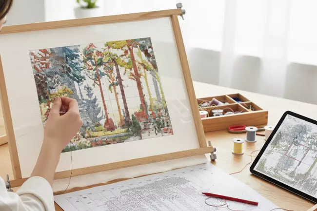 Аккуратная вышивка больших полотен своими руками