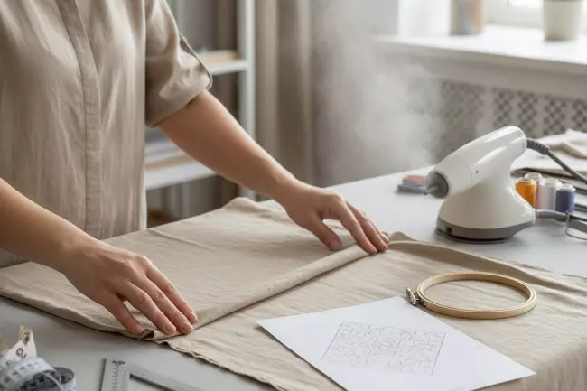 Стабилизация ткани при вышивке на одежде