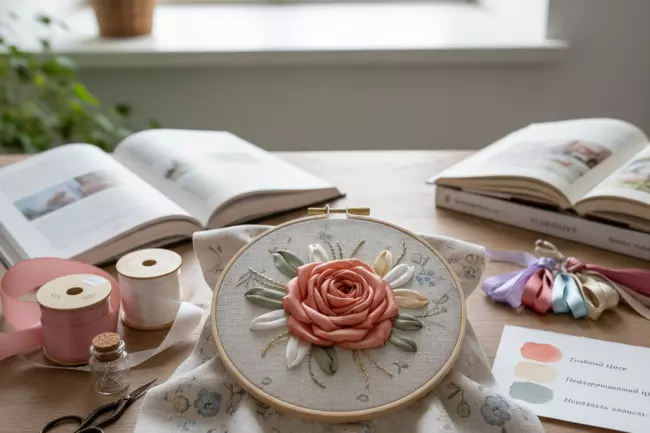 Вышивка лентами: подбор цветов и композиции