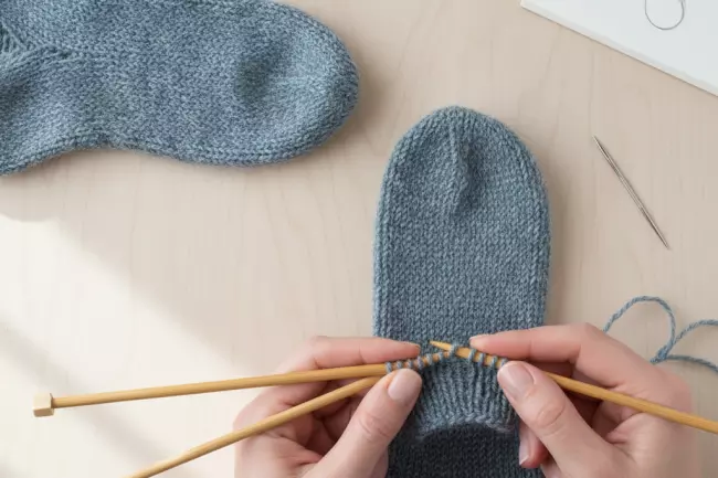 Бесшовное закрытие петель на мысок носка