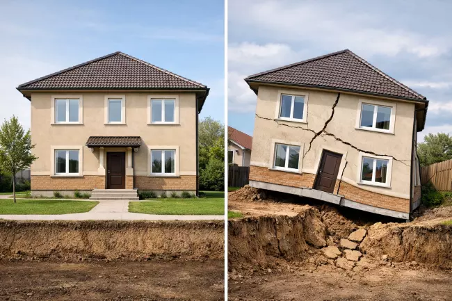 Признаки и риски неравномерной осадки грунта