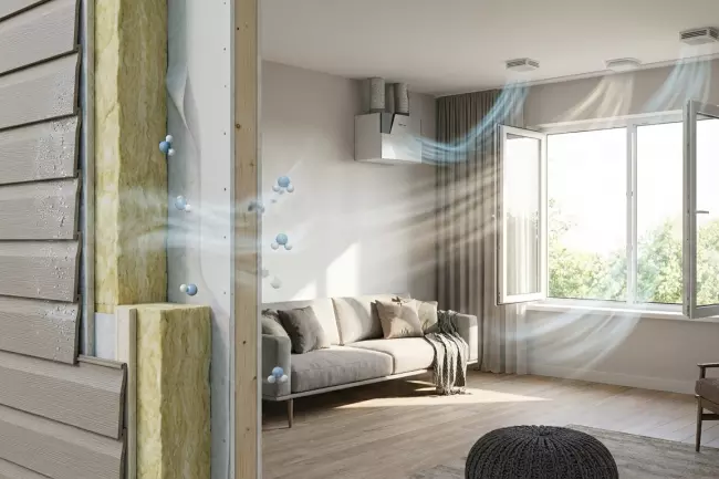 Дышащий дом после утепления стен