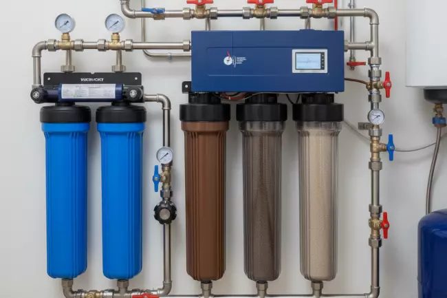 Элементы системы очистки воды в доме