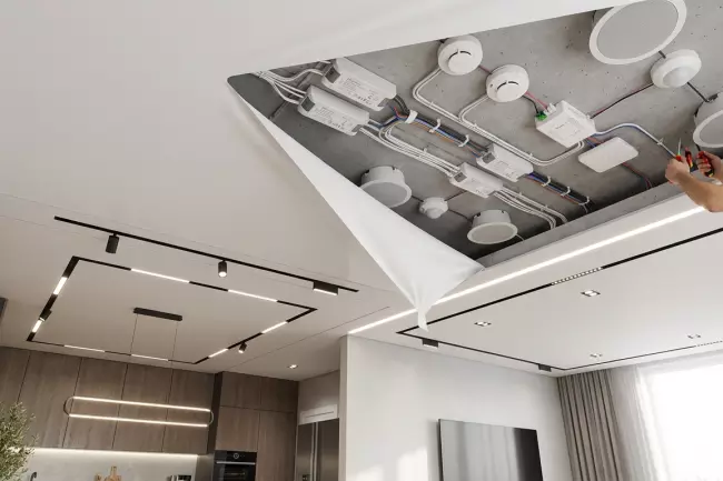 Интеграция элементов умного дома в потолок