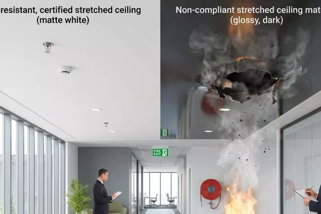 Требования пожарной безопасности для натяжных потолков