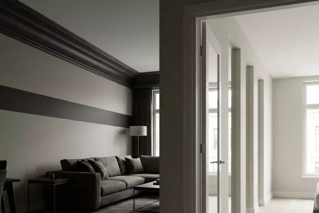 Визуальное увеличение высоты потолка в интерьере