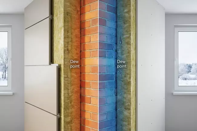 Разница наружного и внутреннего утепления стен