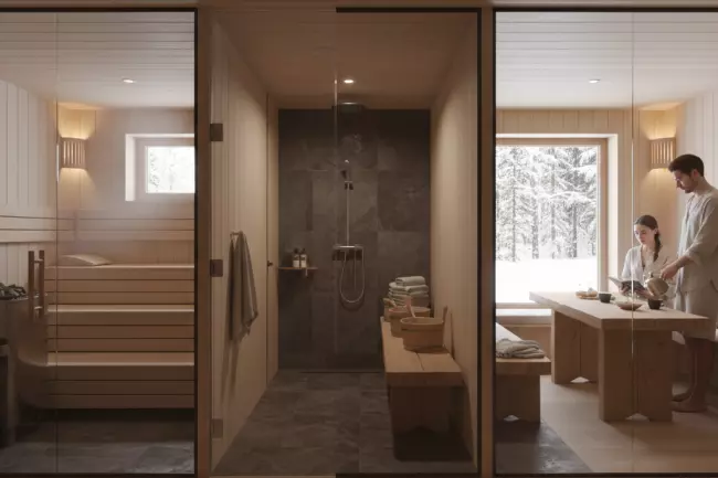 Чёткое зонирование помещений в бане, планировки