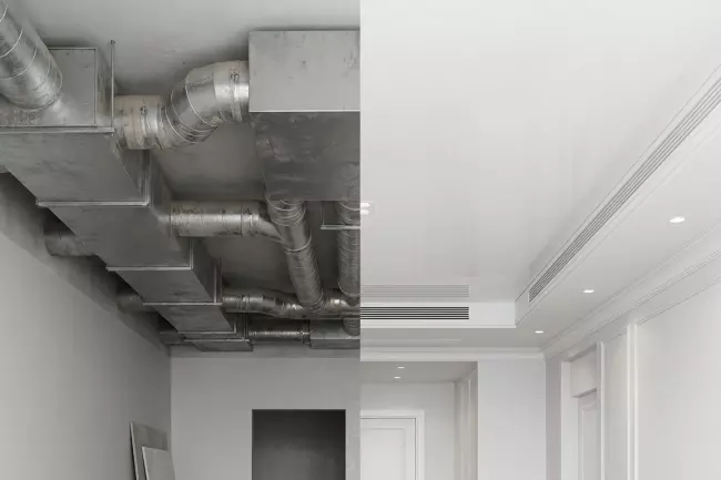 Скрытие вентиляционных каналов в натяжном потолке