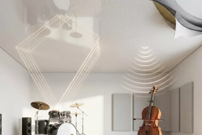 Влияние натяжного потолка на акустику помещения