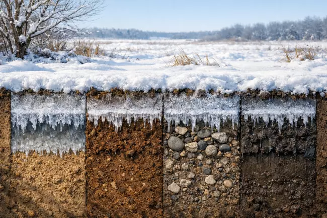 Глубина промерзания грунта и влажность почвы