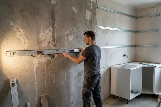 Выравнивание стен по маякам под отделку