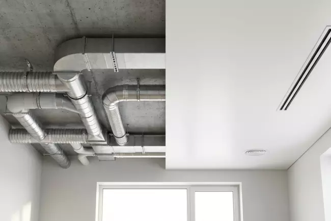 Скрытие вентиляционных каналов в натяжном потолке