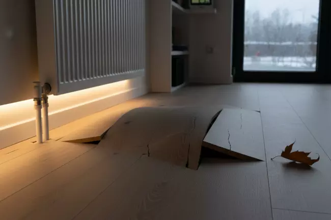 Вздутие ламината зимой из-за сухого воздуха