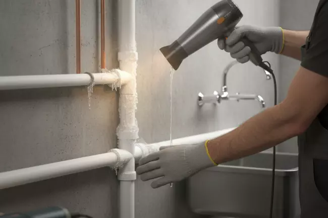 Безопасное оттаивание водопровода тепловыми приборами