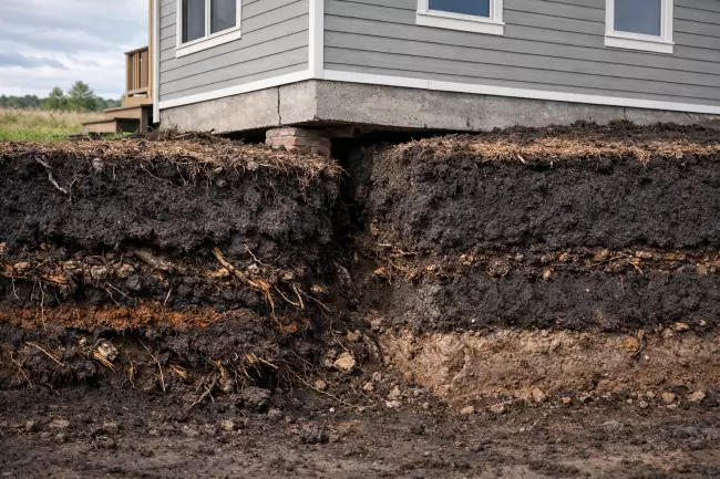 Органические включения в чернозёме и осадка фундамента