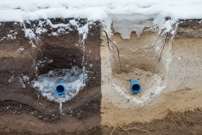 Глубина промерзания грунта для водопровода