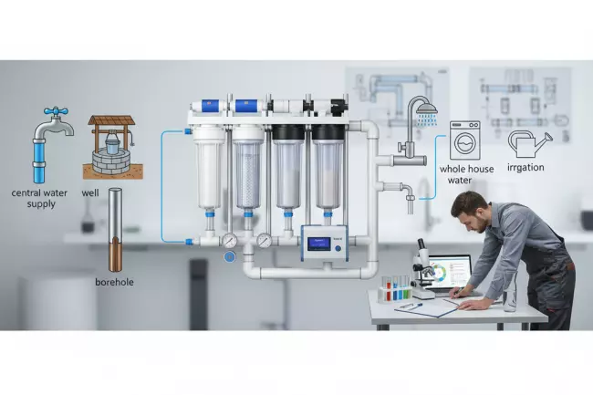 Схема очистки воды под источник дома