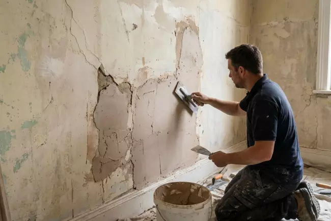 Частичное выравнивание стен в старом доме