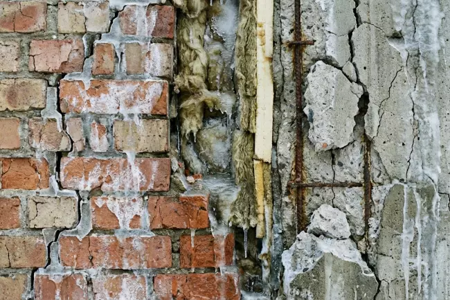 Морозное разрушение кирпича и бетона из-за влаги