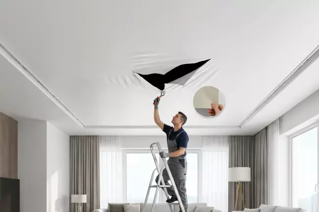 Частичная замена натяжного потолка: ограничения ремонта