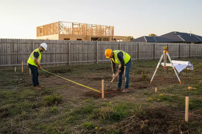Определение нулевой линии и углов здания