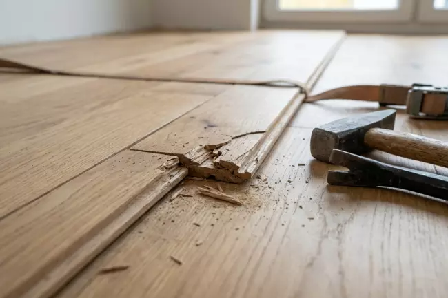 Ошибки укладки и поломка замков паркетной доски