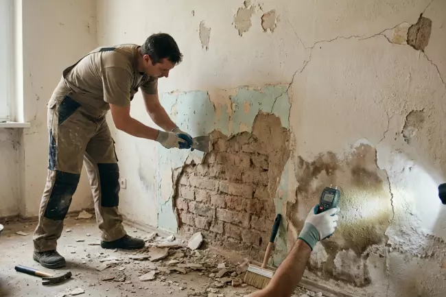 Причины осыпания стен и укрепление поверхности