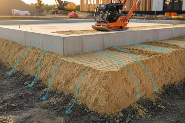 Преимущества и недостатки песчаного основания фундамента