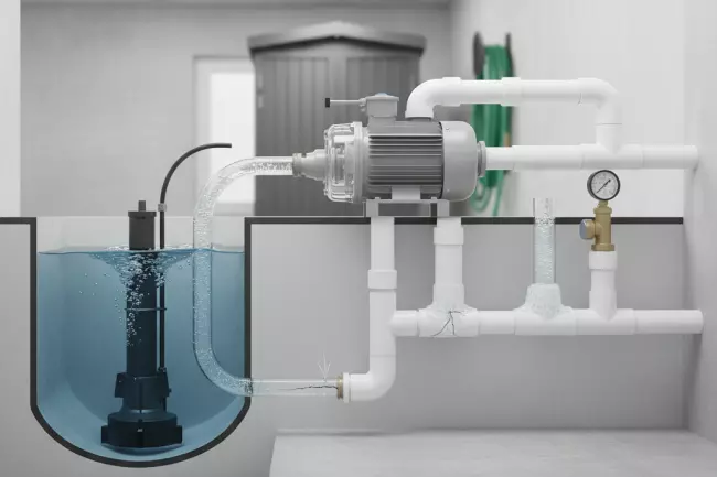 Воздух в водопроводе из-за насоса и уровня воды