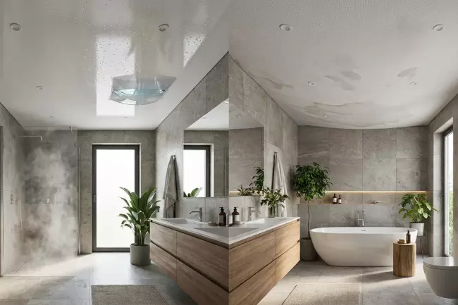 Выбор полотна натяжного потолка для влажных помещений