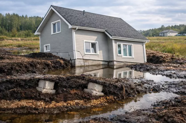 Опасность торфяного грунта: сжимаемость, длительная осадка
