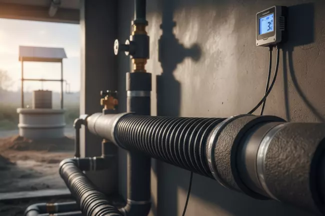 Защита водопровода от замерзания греющим кабелем