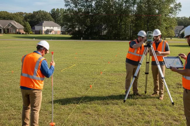Вынос границ участка, фиксация поворотных точек