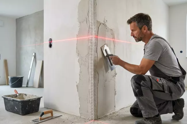 Коррекция заваленных углов стен без демонтажа