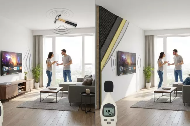 Бескаркасная шумоизоляция стен квартиры от бытового шума