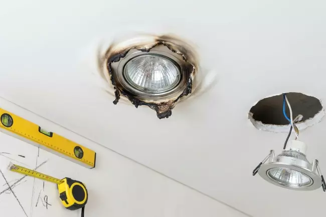 Ошибки установки точечного освещения натяжного потолка