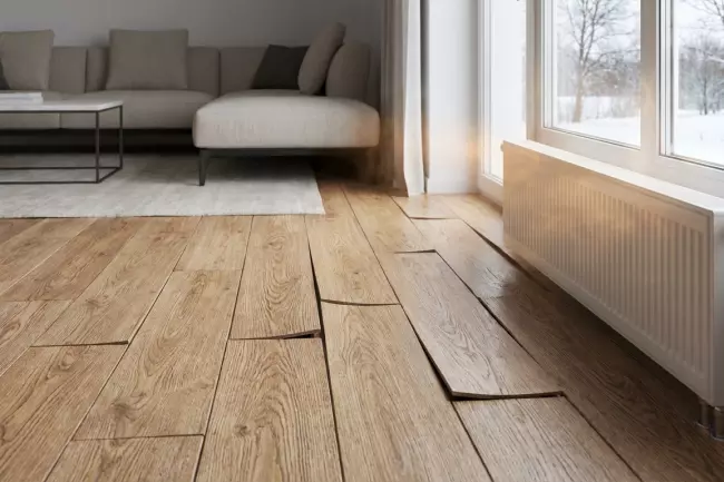 Усадка и деформация ламината при сухом воздухе зимой